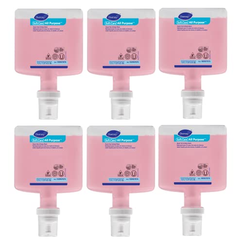 Image of Diversey Soft Care All Purpose Hand, Hair & Body Soap Wash, 1.3 L, 6 Pack | IntelliCare Cartridges, Hand Wash, Liquid and Foam Formulas, Sealed Dispenser Refills, Commercial Washrooms
