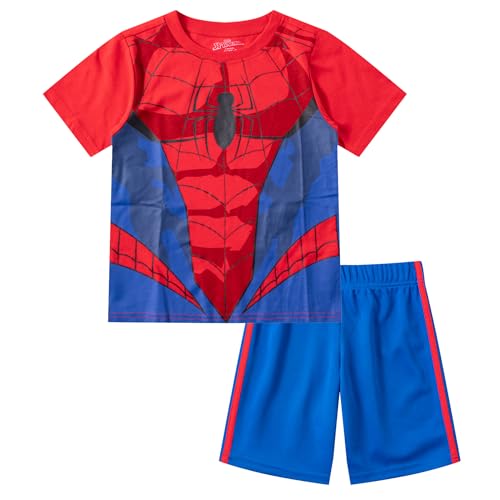 Marvel Avengers Spider-Man Boys T-Shirt and Short Set for Toddler and Little Kids Blue/Red
