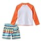 UV Schwimmshirt Jungen 2-teiliges Langarm Badeshirt Mit Kinder Boardshorts Junge UV Shutz Badeanzug 92 98/2-3 Jahre
