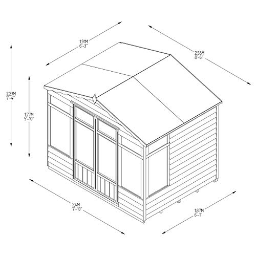 Forest Garden Forest Oakley Summerhouse 8 X 6, Pressure Treated - 14