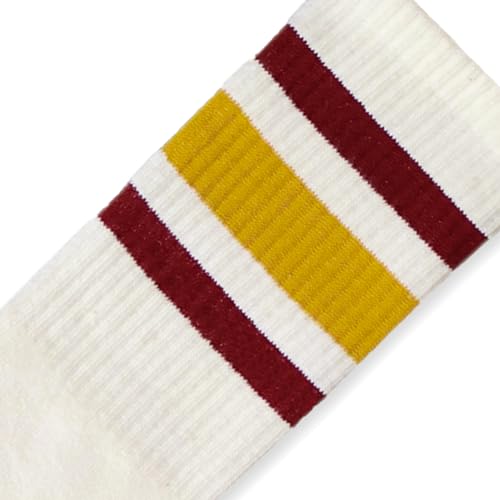 Naturals | Super Comfy and Cushy Unbleached Striped Crew Socks | Made in USA2