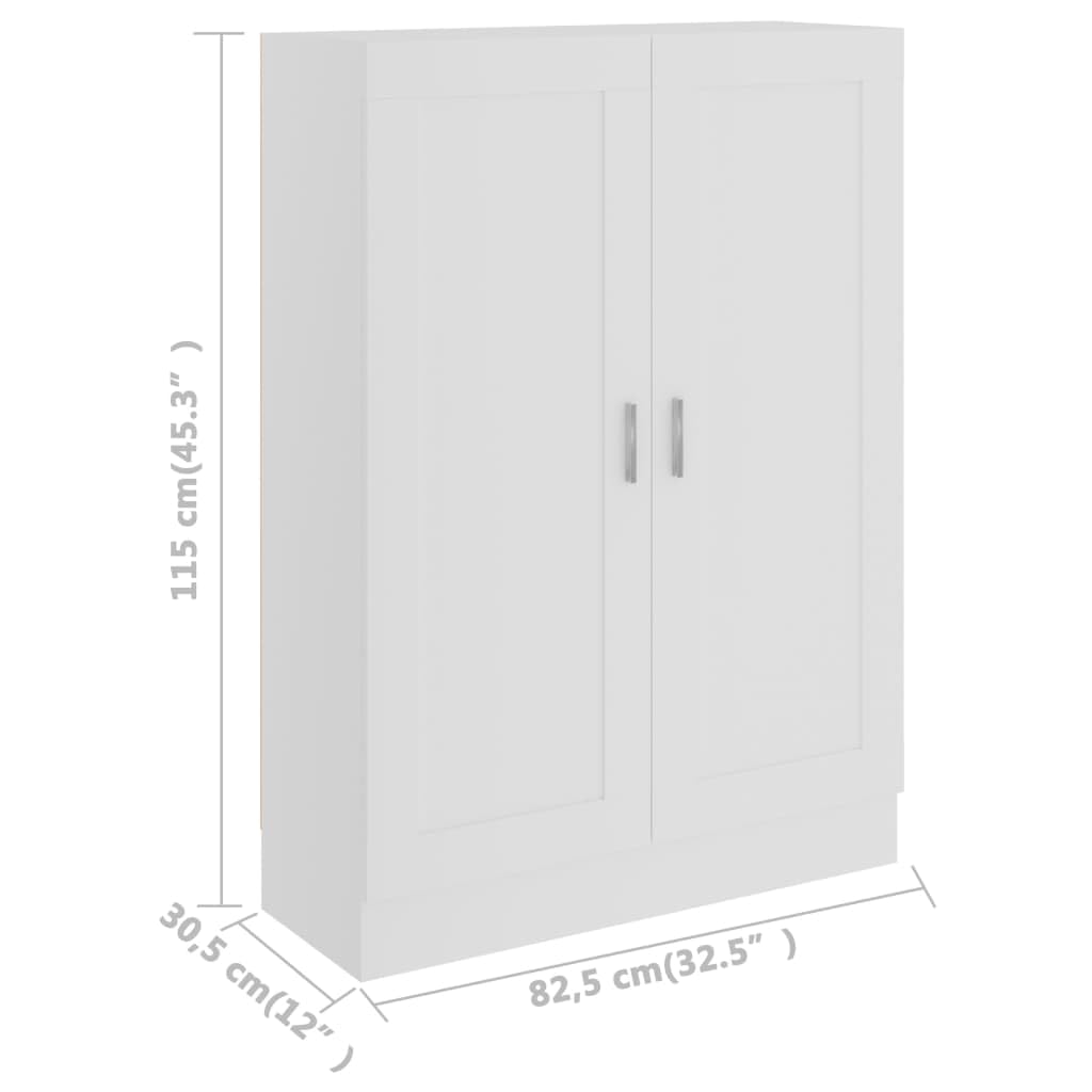 IKAYAA Bücherschrank Armadietto in Holz Armadio Porte Battenti Aktenschrank Armadietto per Garage Armadio Ufficio Mobili Ufficio-Bianco-115 cm