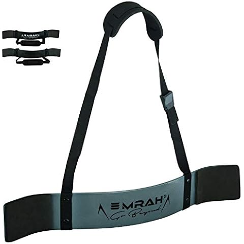 EMRAH Pro Premium Arm Blaster - Robust and Adjustable Bodybuilding Bicep Isolator/Bomber Curl Support Straps (Metal Grey) Cover