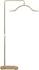 FOSOTO Half Moon Light, LED Moon Lamp for Eyelash with 350° Rotatation, 3200K-5600K Stepless Dimming, 45W Diamond Half Moon Beauty Floor Lamp with Phone Holder for Makeup, Tattoo, Salon (Golden) [Energy Class G]