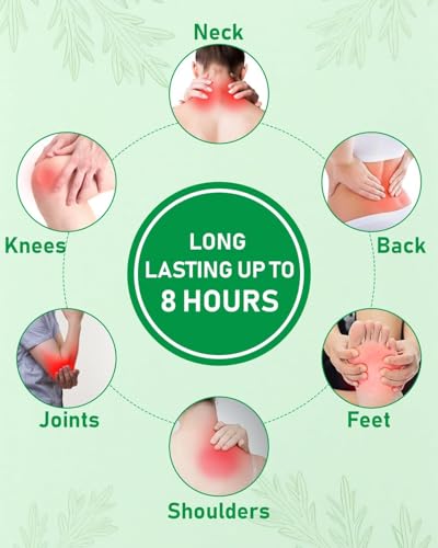 Image of HOOPOES Neck Pain Relief Patches | Fast Acting Herbal Pain Relief Patch for Cervical, Shoulder & Muscle Pain | Hot & Cold Therapy | Long Lasting 8-12 Hours | Easy Peel & Stick (10 Patches)