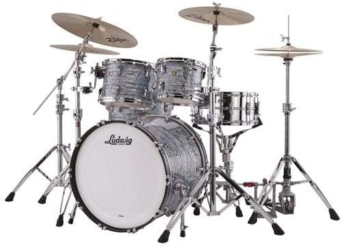 Ludwig Classic Maple Series 4-Piece MOD Shell Pack with Free Matching Snare - Sky BluePearl)