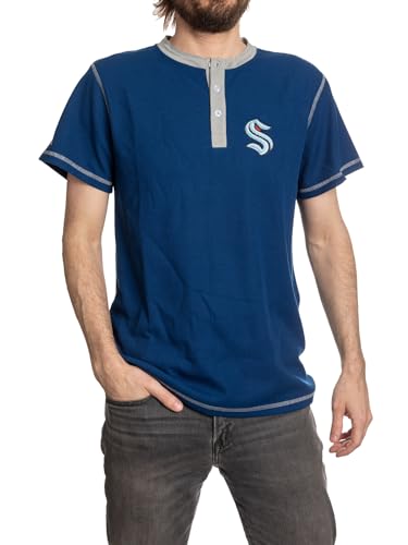 Camisa Henley NHL Calhoun con textura waffle exclusiva y corte deportivo de manga corta