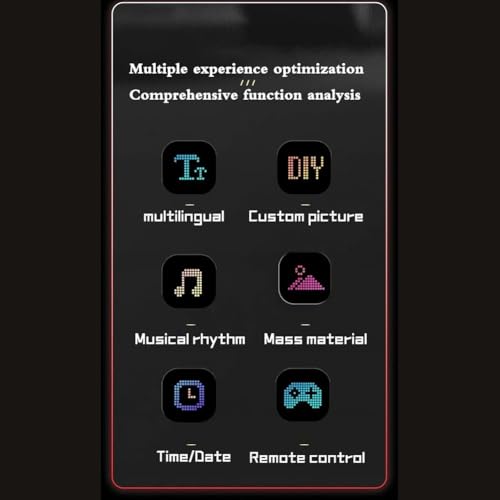 RATSTONE letrero led programable,pantalla led publicidad exterior,Pantalla flexible LED programable,92 mm x 374 mm,Luz ojo de diablo para coches y camiones,Con control por app y mando a distancia - imagen 7