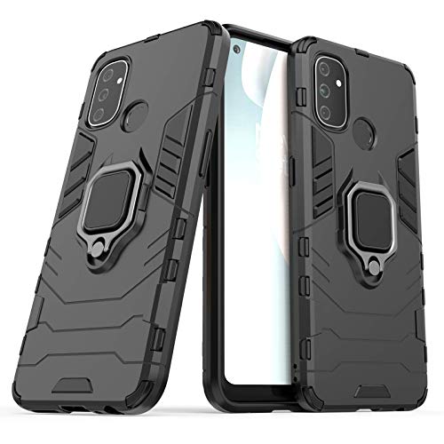 Wuzixi Funda para OnePlus Nord N100. Anti-Arañazos Cubierta Protectora, Carcasa Viene con Una Soporte Plegable, 2 en 1 Híbrida Robusto Case, Cover para OnePlus Nord N100.Negro