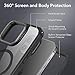 ESR for iPhone 13 Pro Max Case with Stand, Compatible with MagSafe, Full-Body Military-Grade Drop Proof Case with Built-in 9H+ Tempered Glass Screen Protector, Armor Series, Clear Black