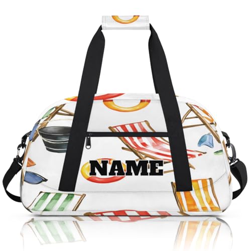 Summer Ocean Custom Ballet Dance Bag Beach Chair Personalised Sport Gym Bag for Travel, Duffel, Weekender