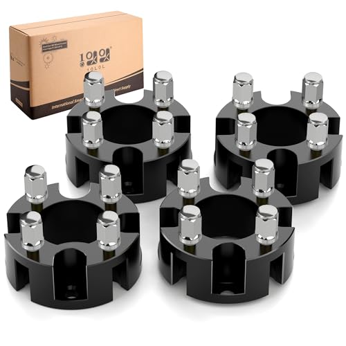 10L0L 2 Inch Golf Cart Wheel Spacers Kit with Lug Nuts Fits for Yamaha Club Car EZGO ATV 4X4(101.6mm) Bolt Pattern 2.68(68mm) Hub Bore 1/2-20 Studs (4 Pack) Black