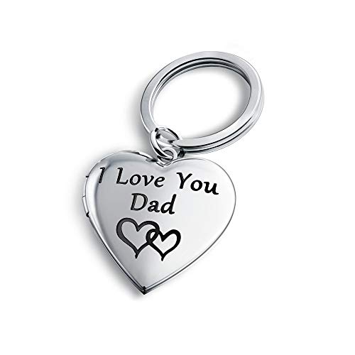 Phocksin I Love You Dad Locket Keychain For Men Heart Photo Lockets Holds Pictures Fathers Day Gift From Daughter Son #TOP28
