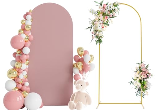 Wokceer 6 FT Wedding Arch Stand and Arch Cover, Metal
