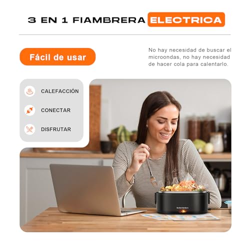 Miniatura 4 de Fiambrera Electrica, 100w 1,8 L Fiambreras Comida Trabajo, 3 En 1 12v 24v 220v Calentador Comida Para Coche Camión Trabajo, Lonchera Termica Con Cubiertos Y Bolsa De Aislamiento, Negro