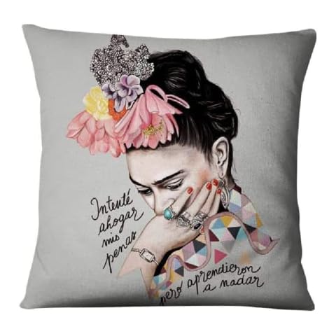 Suitable for Frida Kahlo Mexican Style self Portrait Throw Pillowcase 1 Pieces, Cotton Linen Cushion Cover Pillowcase Family car Decoration 45cm X 45cm (Woman self Portrait) Sofa Cushion Mattress Cover