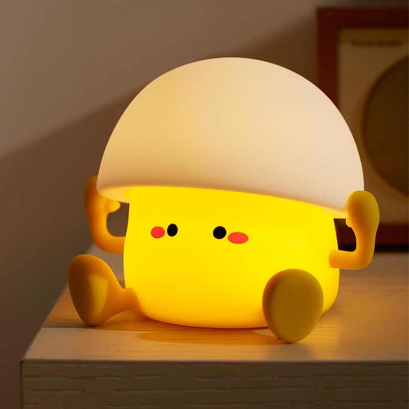 Avolend LED Egg Night Light 3 Level Dimmable Nursery Decor Cute Lamp Silicone Squishy Light Rechargeable Bedside Touch