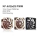 NF-A12X25 PWM 120mm Case Fan Round Frame Liquid Crystal Polymer SSO2 Bearing Cooling Fan(NF-A12X25R PWM)