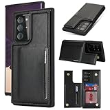 iCoverCase Compatible with Samsung Galaxy Note 20 Ultra Case with Card Holder, Note 20 Ultra Wallet Case for Women Men [RFID Blocking] PU Leather Phone Case for Note 20 Ultra 5G (Black)