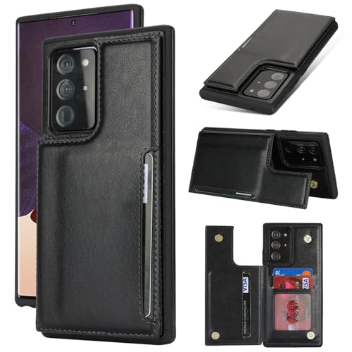 iCoverCase Compatible with Samsung Galaxy Note 20 Ultra Case with Card Holder Note 20 Ultra Wallet Case for Women Men [RFID Blocking] PU Leather Phone Case for Note 20 Ultra 5G (Black)