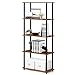 Furinno Turn-N-Tube 5-Tier Multipurpose Shelf / Display Rack / Storage Shelf / Bookshelf, Round Tubes, Light Cherry/Black