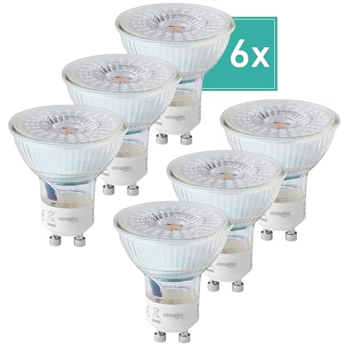 Oktaplex 6er Set LED GU10 Lampe warmweiß 2700K 450lm 2,5W Leuchtmittel 100° Abstrahlwinkel - Effizienzklasse A
