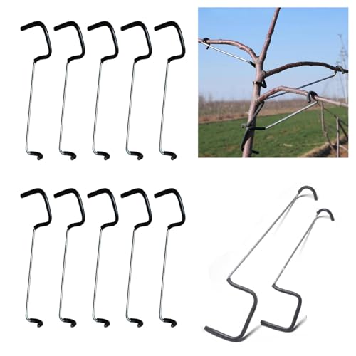 Bymivofun Écarteur de Branches d'arbre Fruitier 10 pièces, Élargisseur de Branche Ajustable 10 Pouces avec Manchon Protecteur PP+SEBS pour Pommiers/Cerisiers/Poiriers, Porte-branchage antidérapant