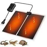 Nobleza Tappetino Riscaldante per Rettili 10 Livelli, 14W 28x28cm Termostato Auto-Riscaldante, Impermeabile per Terrario di Tartarughe, Gechi, Serpenti, Anfibi, Lucertole