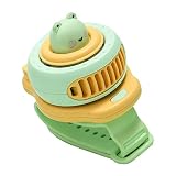 SIXRUN Orologio per Bambini Ventilatore Mini Orologio per Cartoni Animati in ABS con Batteria Ricaricabile USB 250mAh Cinturino Regolabile a 3 velocità Ventilatore da Polso Portatile per Bambini