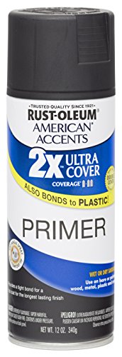 Rust Oleum 280713 American Accents Ultra Cover 2X Spray Paint, Black Primer, 12-Ounce