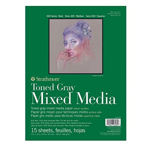 Strathmore Bloc Encolado 15 hojas Mix Media 300g Gris, 22,90x30,48cm