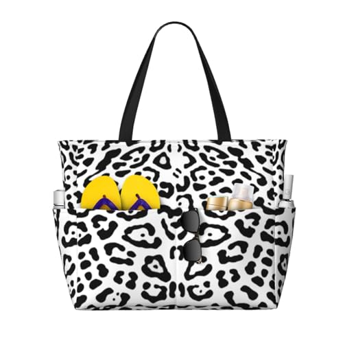 Grand sac de plage imprimé léopard grand sac à bandoulière fourre-tout femme