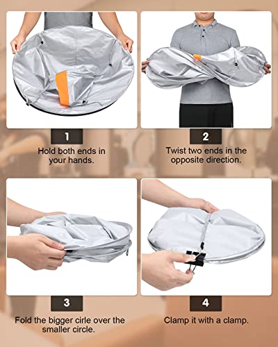 Foto von Lictin Friseurumhang, Haar Schneideumhang Regenschirm, Wasserdichter und faltbarer Umhang Silbrig Friseurbedarf Umbrella Cape Friseur zubehör für Haarstyling, Schnitte, Salon