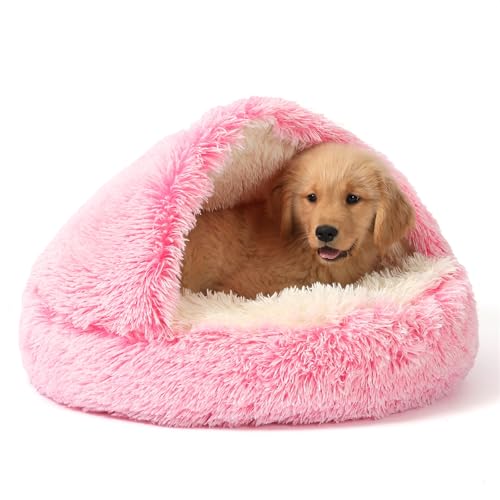 Image of NOYAL Hooded Donut Bed, Calming Cave for Cats & Small Dogs