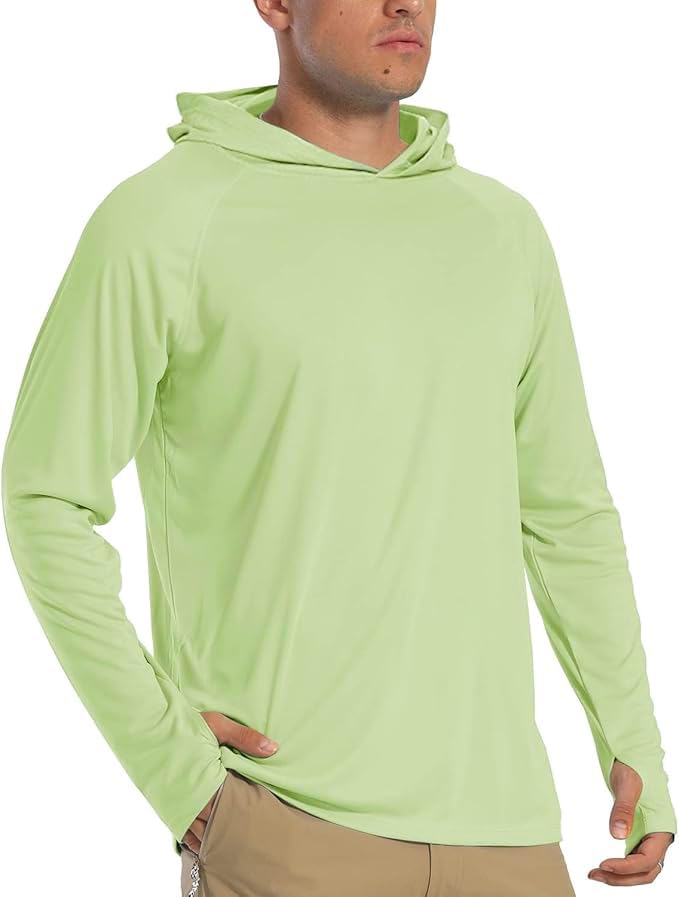 TACVASEN Herren UV-Schutz Hoodie Kapuzenpullover UPF 50+ Langarm Shirt mit Daumenloch | UPF 50+, mit Daumenloch, Langarm Shirt