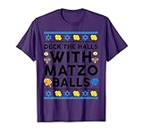 Hanukkah Deck Hall with Matzo Ball Ugly Sweater Funny Jewish T-Shirt