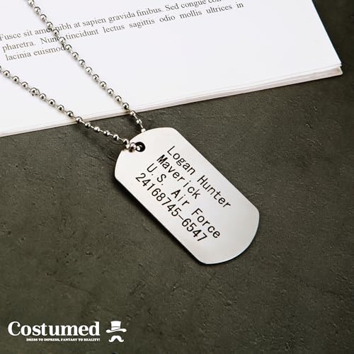 Costumed US Army Dog Tag - Erkennungsmarke silber, Hundemarke - Soldaten Kette als Accessoire für Fasching & Karneval