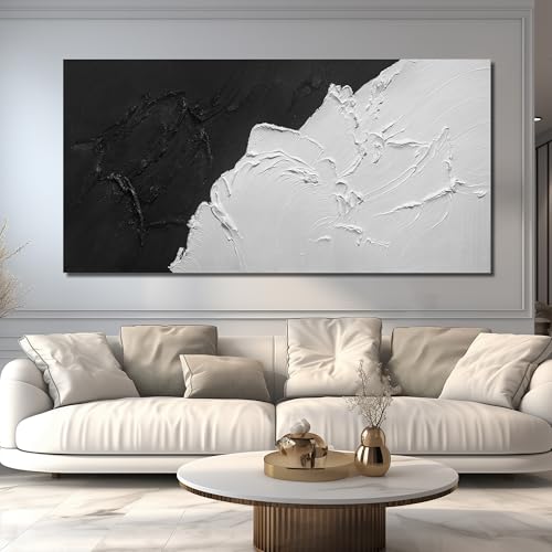 CGXART Black and White Abstract Canvas 40 x 80 Inch