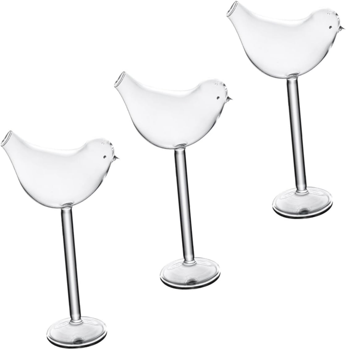 Homoyoyo 3pcs Bird Margarita Glasses - Clear Cocktail Cups for Fun Banquet Dining and Parties