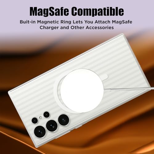 Image of AIBEX Protective Back Case Cover Compatible for Samsung S25 Ultra| Camera & Body Protection| Shockproof,Scratch Resistant| Mag-Saf Wireless Charging Support - White