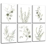 WALTSOM Bathroom Decor Wall Art (Green Leaf)