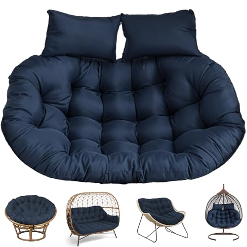 6.3'' Thickened Waterproof Double Egg Chair Cushion Replacement, 59x39 in