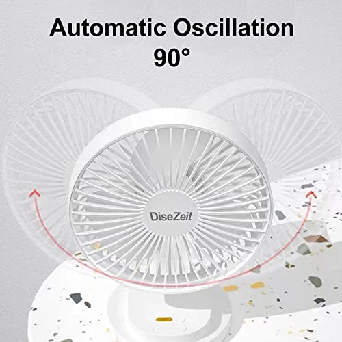 Oscillating Usb Desk Fan - Remote Equipped Multifunctional Desk Fan For Bedroom, 3 Timer/ Automatic Shaking/ 4 Wind Speed Settings, Usb Rechargeable Personal Fan For 8H Usage, Low Db Bedroom Fan #TOP2