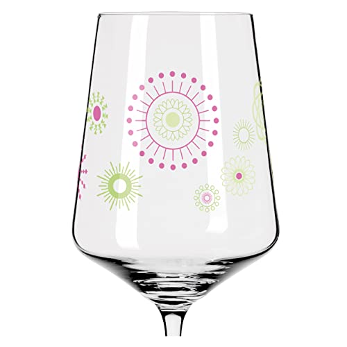 Foto von Ritzenhoff SOMMERTAU Aperitifglas-Set #2, 4 Gläser aus Kristallglas, 544 ml, spülmaschinengeeignet, in Geschenkverpackung, Grün, Weiß, Lila, 6041002