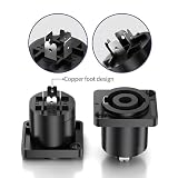Jumwa 4-pak 4-biegunowych głośników Twist Lock Speakon wtyczka gniazdo Square Panel montaż kompatybilny z Neutrik Speakon NL4MP, NL4MPR, NL4FC, NL4FX, NLT4X, NL4 Serie, NL2FC
