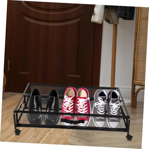 Caja de almacenamiento con ruedas metálica y organizador debajo de cama para zapatos y ropa 6