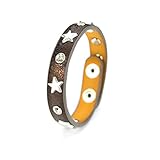 Material: Armband aus PU-Leder mit Stern-Nieten und Strass-Steinen.