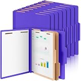 Skyygemm 12 Pcs Classification Folders Letter Size Bulk - 2 Dividers Pressboard File Folder with 3. 5 Inch Expansion, 2 Prongs Fastener, Heavy Duty Office File Organizer for Teacher Medical (Purple)