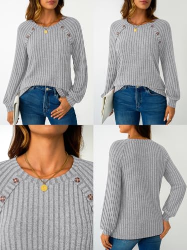 Image of LILLUSORY Womens Tops Long Sleeve Shirts Fall Lightweight Sweaters