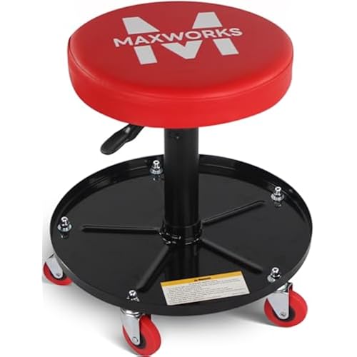 MaxWorks 80771 Pneumatic Roller Seat/Creeper with Adjustable Height - 300 lb Capacity
